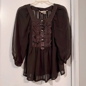 Max Studio long sleeve sheer  top for women. Size XS